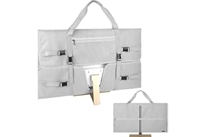 Kingshion 32 Inch Monitor Carrying Case, Travel Protective Bag for LCD Screens with Padded Velvet Lining, Waterproof & Shockproof Design-Light Gray