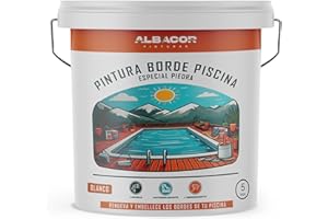 ALBACOR Pintura para Borde de Piscina - Renovador Antideslizante de Coronación y Piedra, Resistente al Desgaste (Blanco, 5 KIlos)