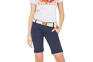 FRESH MADE Damen Bermuda-Shorts in Pastellfarben mit Gürtel