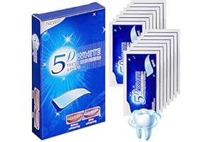 FOCUSUN Blanchiment Dentaire, 28pcs Bandes de Blanchiment des Dents, Kit de Blanchiment des Dents Professionnelle pour Retirer les Dents Jaunes, Améliorer les Taches de Café et de thé, 5d White