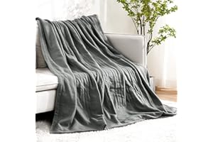 CURECURE Heizdecke aus Weichem Flanell mit 4 Heizstufen und 6H Abschaltautomatik, Schnelle und Gleichmäßige Erwärmung, 130 x 180 cm, für den Gebrauch zu Hause und im Büro, Maschinenwaschbar -(Grau)