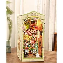 DIY Poppenhuis Booknook Boekenplank Insert 3D Houten Puzzel Boekensteun voor Boek/Kamer Decor, Miniatuur Model Huis met LED Licht Boek Nook Kits voor Verjaardag Valentijnsdag Geschenken