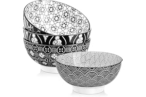 vancasso Haruka 4-teilig Müslischalen aus Porzellan, Schalen Set, 15,2 cm Durchmesser für Obst, Nuddeln usw.