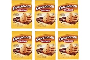 6x Balocco Gocciolotti Biscotti con gocce di cioccolato kex med chokladbitar biscuits cookies 100% italienska kakor 350g