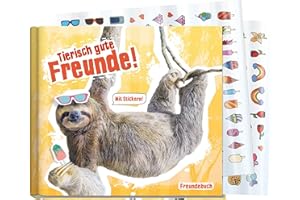 ‎HÄFFT Freundebuch Schule für Mädchen [Faultier] Hardcover Poesiealbum, liebevoll und witzig gestaltet - mit bunten Stickern! Von Lernfreunde by Häfft | nachhaltig & klimafreundlich