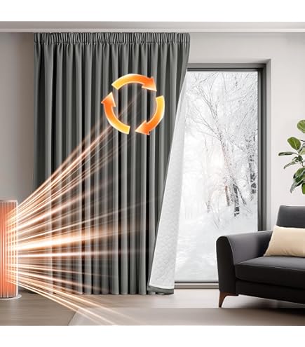 PONY DANCE Verduisterende Gordijnen - Gordijnen Kant en Klaar Verduisterend, Blackout Curtains Gordijnen Voor Decoratie Huis Keuken Woonkamer Slaapkamer Venster, 140 x 220 cm, Grijs