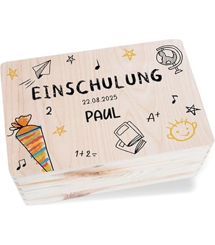 Erinnerungsbox 1. Schuljahr T-Rex - Dino Geschenk Zur Einschulung
