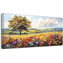 Hyidecorart Tableau Boho Chic, Tableau Decoration Murale Salon Feuilles