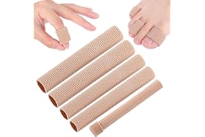 RAFIYU 5 Stück Schneidbar Zehenschutz Silikon, Schlauchbandage Druckschutz, Fingerbandage Fingerschutz Gel, Zehenbandage Gel für Hühneraugen, Callus Kissen, Schwielen, 3 Größen