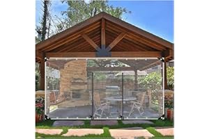 WZYJLYDS Panneaux Latéraux de Bâche Transparente Avec Fermeture Porte Éclair, Rideaux de Bâche Claire en Pvc Vinyle Imperméable Extérieur, Bâche Étanche Pergola, Avec Œillets ( Couleur : WxH , Taille : 350x200