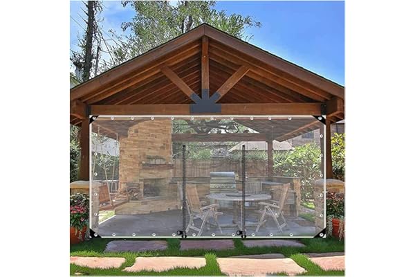 Panneaux Latéraux de Bâche Transparente Avec Fermeture Porte Éclair, Rideaux de Bâche Claire en Pvc Vinyle Imperméable Extérieur, Bâche Étanche Pergola, Avec Œillets ( Couleur : WxH , Taille : 160x220