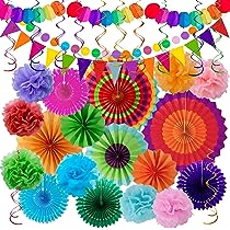 Karneval Party Dekoration Gartenpartys 14 Stück Hängenden Papier Lüfter