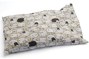 ERBORISTERIA VITA Cuscino rettangolare con noccioli di ciliegia per dolori cervicale con pecorelle 650g.