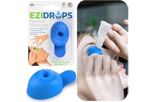 EziDrops Eye Drop Dispenser for Elderly – Suitable for All Ages – Easy-to-Use Eye Dropper Dispenser for Nozzle Head Bottles – Stops Blink Reflex – Reusable, Precise & Comfortable (Blue)