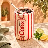 MOHIT ENTERPRISES Handmade Ceramic Diet Coke Can Shaped Sipper Mug | Trending Soda Can Tumbler with Stainless Steel Straw for