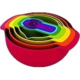 Joseph Joseph Nest 9 Plus, set compatto di 9 pezzi per la preparazione degli alimenti con ciotole per mescolare, misurini, se