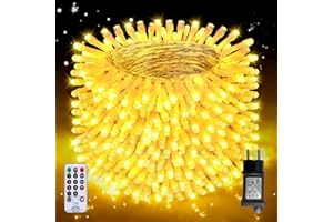 Auriostar 60m 600LEDs Guirlande Lumineuse Exterieure, étanche IP44 Guirlande Lumineuse Sapin de Noel, 8 Modes Lumineuse Intérieur Extérieur avec Télécommande pour Chambre, Terrasse, Jardin