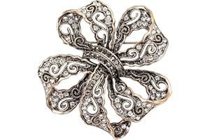 FUNIGHT Brooch, Boemia Stile Strass Fiore Forma Retro Spilla Elettrolitico Lunga Durata Partito Gioielli Spilla Vestiti Decorazione Retro Spilla