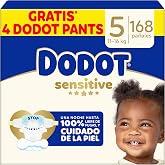Dodot Sensitive Baby Diapers, Size 5 (11-16 kg), 168 Nappies + 4 Gift Pants | Up to 12h anti-leak protection and skincare, in