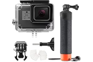 FitStill Coque étanche 40 m Go Pro Hero 2018/7/6/5, monopode et poignée flottantes, perche selfie pour Hero7, Hero6, Hero5