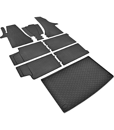 Mossa Tappetini Auto in TPE compatibili con Volkswagen Transporter T5, T6, T6.1 Van (2003-2024) - tappeti auto neri - G1