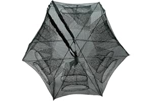 VGEBY1 Fisch Reuse, Faltbarer Köderfischreuse Crab Minnow Fischernetz Shrimp Garnelen Cage 6/12 Holes Krabbenfischfalle