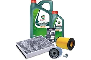BESTPRICE Inspektionspaket Filterset mit 1x Ölfilter; 1x Innenraumfilter; 1x Luftfilter; 6L Motoröl 0W-30 Magnatec Kompatibel mit FORD FOCUS Mk3, KUGA Mk2, C-MAX Mk2