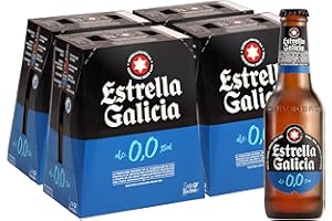 Cerveza Estrella Galicia 0,0 - Pack de 24 botellas x 25 cl