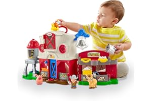 Fisher-Price Little People Granja cuida a los animalitos Set de Juego con Figuras, Accesorios, Luces y Sonidos, Juguete +1 año, versión español + portugués + Italiano + inglés (HPF43)