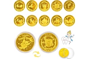 BGNXHYB 10 Stück Zahnfee Münzen, Zahnfee Goldtaler, Gold Zahnfee Münze, Zahnfee Geschenke Ideen, Verlorenen Zahn Kinder Geschenke Souvenir, für Gedenkmünze, Zahnfee Geschenke Mädchen Jungen
