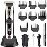 Solimpia Haarschneider für Herren kabelloser Profi Haartrimmer Bartschneider Haarschneidemaschine Kit Barttrimmer mit LED-Anz
