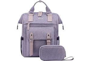 LOVEVOOK Plecak damski, wodoszczelny, plecak na laptopa o przekątnej, duży plecak szkolny z przyłączem USB do ładowania, do szkoły, pracy, na uczelnię, dla nauczycieli, biznesu, biura, czarny