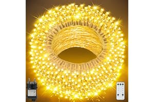 GYLEFY Luci Natalizie da Esterno 40M Luci Albero di Natale con 8 Modalità, Timer e 400 LED Impermeabilità IP65 luci natale esterno per Decorazioni Natalizie, Balconi e Giardini,Bianco Caldo