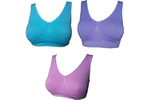 UtopyaUK 3 6 9 Pack Comfort Bra Women Girls Crop Top Seamless Bra Sleep Yoga Bralette Stretch Bras Sports Vest Wireless Post Surgery Bra Wire Free