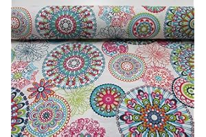 GADETEX Telas por metro loneta (0,50 x 2,80 m, Mandala Azul)