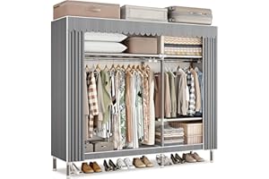 Dictstarst Armadio Aperto, Guardaroba Autoportante Scaffale Verticale, Guardaroba In Tessuto Pieghevole Da Campeggio, Armadio Per Vestiti Con Giunto In Acciaio Legato, Per Camera Da Letto E Soggiorno