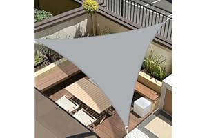 AMAZON BRAND - UMI UMI Toldo Vela de Sombra Impermeable 4x4x4m Triangular, Protección UV 95% para Terraza, Jardín, Patio, Exteriores - Color Gris