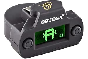 Ortega Guitars OCST-1BK Accordatore Cromatico per Foro di Risonanza, Superficie Rivestita in Gomma