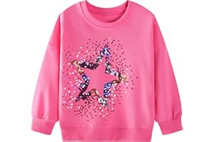 JinBei Niña Camiseta Ropa Manga Larga Sudadera Cuello Redondo Jersey Impresión de Unicornio Pull-Over con Algodón Casual Top 2 3 4 5 6 7 años