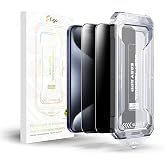 fiigo iPhone 12 Pro Max Uyumlu [2'li Paket] Privacy Hayalet Ekran Koruyucu Kolay Kurulum
