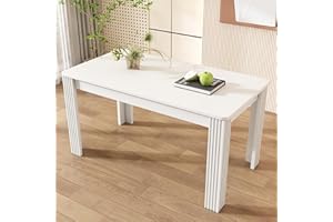 ‎MERAX Merax Esstisch Holz, Rechteckiger Esszimmertische, Modern Küchentisch für Wohnzimmer und Esszimmer, 116L x 65B x 75H cm, Weiß