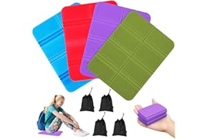 Nadisean 4 Pcs Tappetino Pieghevole Outdoor, 4 colori Cuscino Stadio Impermeabile Termicamente Isolato, Tappetino Pieghevole Campeggio Con 4 tasche portaoggetti, Per stadio Picnic Spiaggia piscina