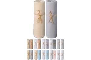P'tit Basile Drap Housse 70x140 cm - Lot de 2 draps en Jersey peigné 100% Coton Bio - Ecru et Gris Perle - pour Matelas bébé Enfant Dimensions 60x120 ou 70x140 cm - Extensible sans Repassage
