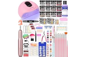 DouborQ Nail Kit with Electric Nail Drill Nail Lamp,U V Nail Dryer Light Manicure Pen Polishing Tools,False Nail Tips Starter Set Acrylic Nail Art Supplies for Beginner with Everything (mt20-06)
