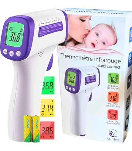 Thermometre Frontal Adulte, Thermomètre Infrarouge Sans Contact Thermomètre Médical Frontal Et