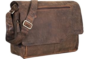 STILORD 'Marvin' Sac Messager pour Homme Cuir Vintage Travail Université Bureau Sac à Bandoulière Sac pour Ordinateur Portable 15,6 Pouces, Couleur:colorado - marron