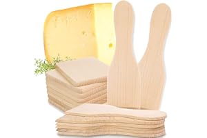 Skrobaczka Timeleos, szpatułka do skrobaczki, skrobak do skrobaków i podstawek drewniana do patelni na ściągaczki jako akcesoria (8 podstawek i 8 szpatułek) 8-osobowa szpatułka drewniana