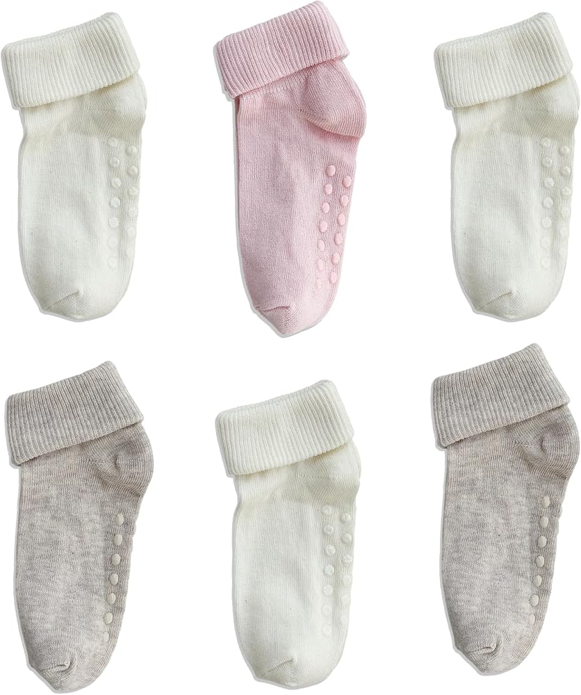 Monochrome Series Organik Pamuklu Kaydırmaz Çocuk-Bebek Çorabı 6'lı Set