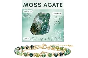 Farfume Bracelet en pierres naturelles pour femme, perles en pierre naturelle de 4 mm, gemmes travaillées à la main, bijoux idéaux en guise de cadeau.