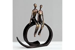 CASABLANCA MODERNES DESIGN Casablanca dekoracyjna rzeźba figurka - statuetka para z żywicy syntetycznej - prezent urodzinowy - kolor: czarny brąz - wysokość 35 cm